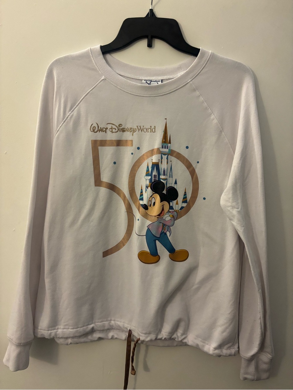 Disney World White Mickey Mouse 50th Anniversary Adult Sweatshirt